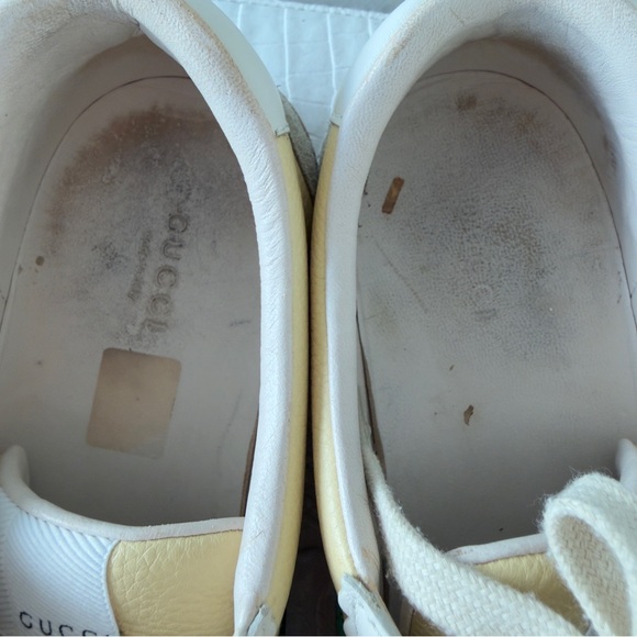 Gucci Leather Web Stripe Sneakers, tennis shoes , athletic wear– Yellow Size 39. - Picture 10 of 13